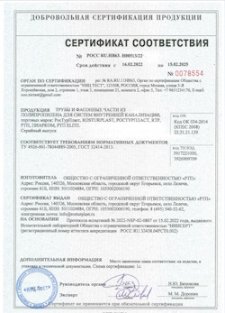 15.11.2024 Одинцово - Трубы и фасонные части из полипропилена для внутренней канализации